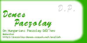 denes paczolay business card